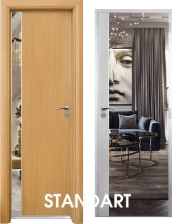 Модел с МДФ и огледална лайсна от едната страна, и огледало и алуминиева лайсна от другата